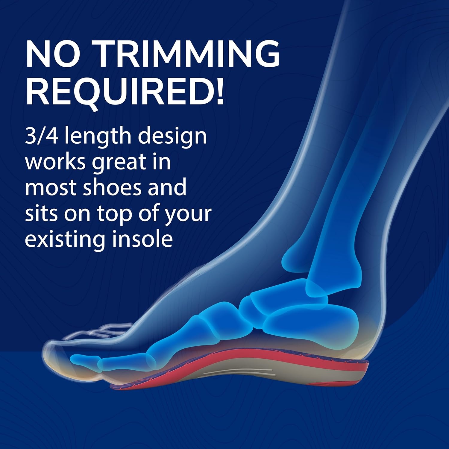 image:imageDr Scholls Custom Fit Orthotics 34 Length Arch Support Shoe Inserts Plantar Fasciitis Relief Insoles for Men and Women Immediate AllDay Total Lower Body Pain Relief FSA HSA Eligible CF410Red Grey
